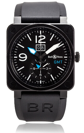 Bell & Ross Aviation BR 03-51 GMT The Watch Gallery Black PVD Steel - BR03-51-GMT-CA-BLUE replica watch